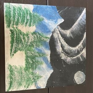 Abstract Green and Blue Canvas Art